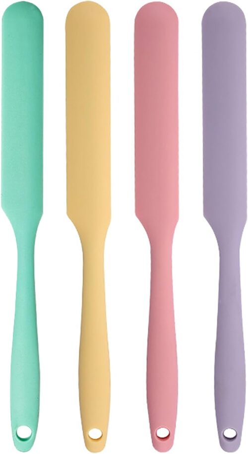 Silicone Jar Spatula Set, Long Handle, Non-Stick Heat Resistant